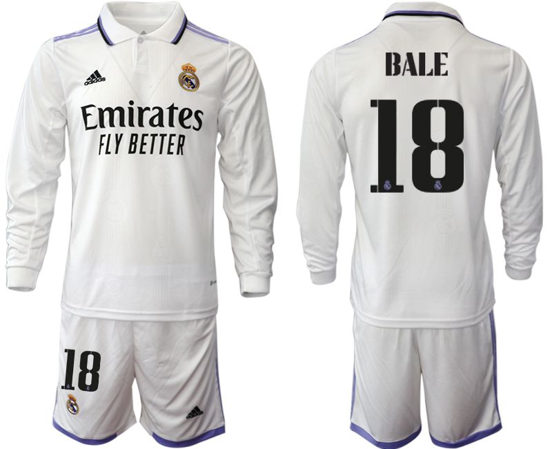 Men 2022-2023 Club Real Madrid home long sleeve white #18 Soccer Jersey